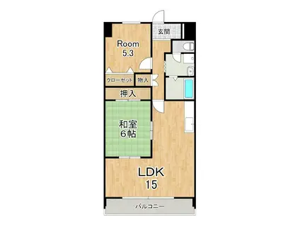 サニーサイド(2LDK/3階)の間取り写真