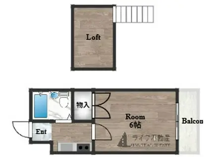 レオパレス若草(1K/1階)の間取り写真