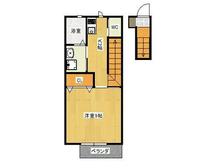 AMBLE NEIGE(1K/1階)の間取り写真