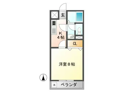グレイス(1K/1階)の間取り写真