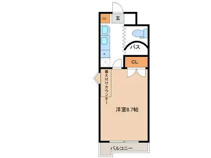 ラフィネ清水II(1K/1階)の間取り写真