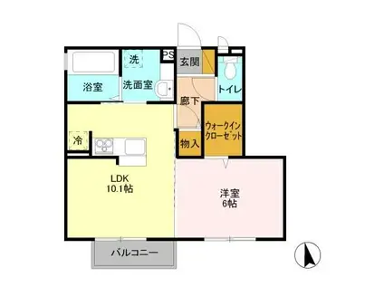 シャルマンII(1LDK/2階)の間取り写真