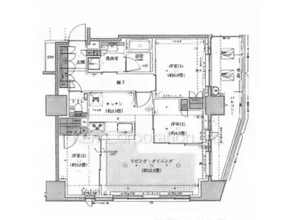 グランリビオ高輪三丁目(3LDK/9階)の間取り写真