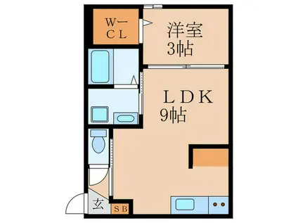 レジェロ武庫川(1LDK/1階)の間取り写真