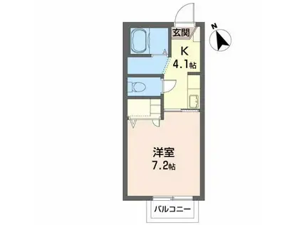 アラバスタ金剛(1K/2階)の間取り写真