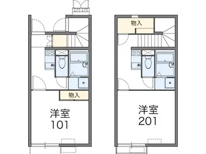 レオネクストフェリーチェ1号館(1K/2階)の間取り写真