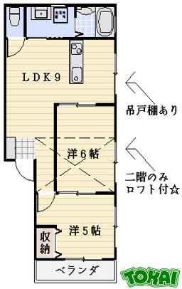 近鉄山田線 松阪駅 徒歩7分 2階建 築19年(2LDK/1階)の間取り写真