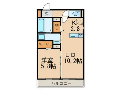 REAL八事(1LDK/3階)の間取り写真