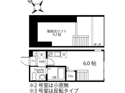 ハーミットクラブハウス和田町II(ワンルーム/2階)の間取り写真