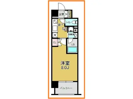 ミュージション武蔵中原(1K/3階)の間取り写真