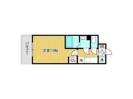 エスリードレジデンス大阪難波(1K/12階)の間取り写真