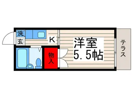 リヴィエール広尾B(1K/1階)の間取り写真