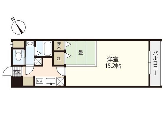 コンポーゼ庚午北(1K/4階)の間取り写真