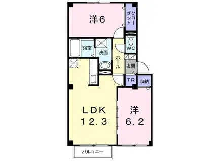 ヴィラチェリオ(2LDK/2階)の間取り写真