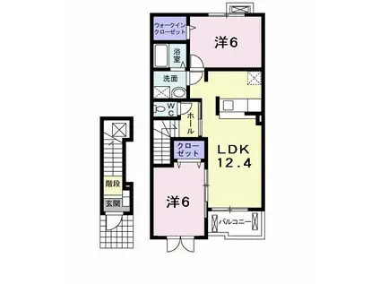 ヴィオラ(2LDK/2階)の間取り写真