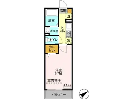 VILLETTA TOKYO BAY(1K/2階)の間取り写真