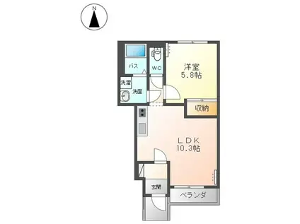 グランシャリオII(1LDK/1階)の間取り写真