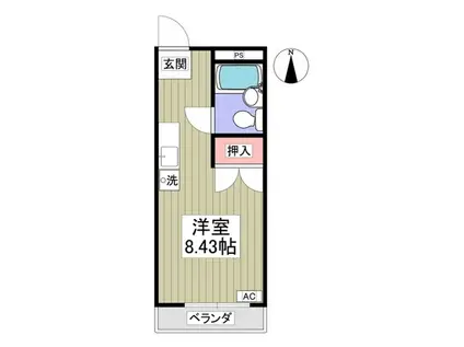 グランドール横倉(ワンルーム/2階)の間取り写真