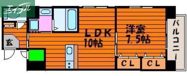 アトーレ野田(1LDK/7階)の間取り写真