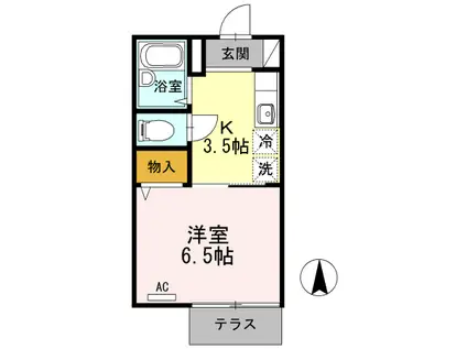 STEP凪川(1K/1階)の間取り写真