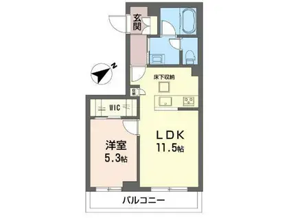 サザンクロス津田沼(1LDK/1階)の間取り写真