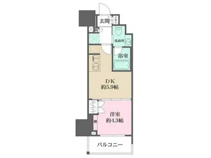 ルフォンプログレ元浅草マークス(1DK/10階)の間取り写真