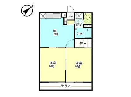 ストークハウスS(2DK/3階)の間取り写真