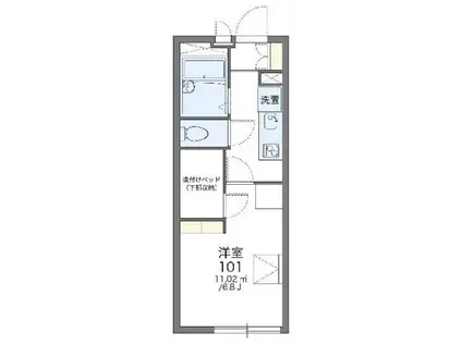 レオパレスレジデンス高橋(1K/3階)の間取り写真