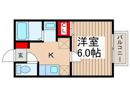 ニューライフガーデンII(1K/2階)の間取り写真