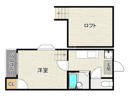 オークヴィラ天神南(1K/2階)の間取り写真