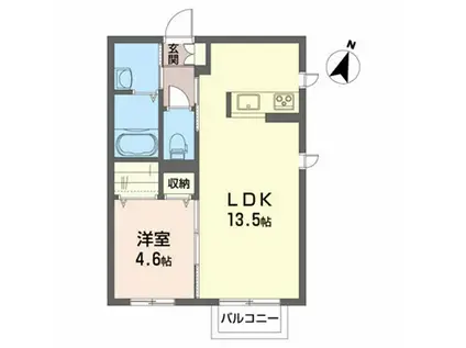 シャーメゾン フルラージュ(1LDK/1階)の間取り写真