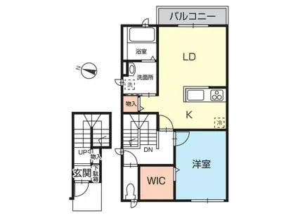 RIO FERRIS(1LDK/2階)の間取り写真