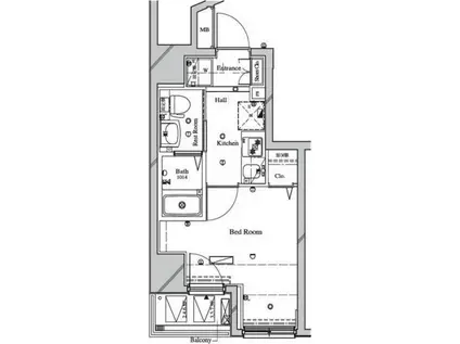 ARTESSIMO LINK PASSI(1K/4階)の間取り写真