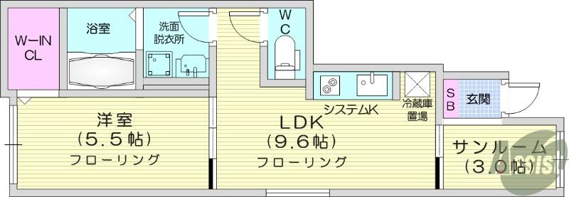 リヴェールⅢ(1LDK/1階)の間取り写真