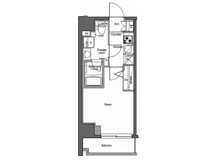 プレミアムキューブ品川戸越MO(1K/3階)の間取り写真