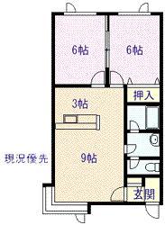 アヴォンリーA・B(2LDK/1階)の間取り写真
