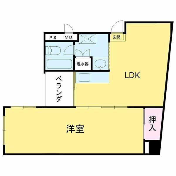 イヌイハイム市谷(1LDK/4階)の間取り写真