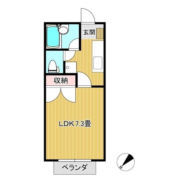 ルバンヴェール林田4(1K/2階)の間取り写真