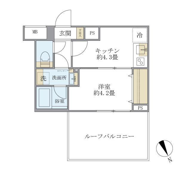 クレアポルテ川口元郷(1K/5階)の間取り写真
