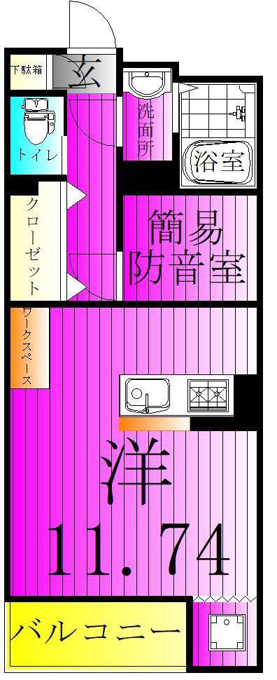 SKビル拾四番館(ワンルーム/4階)の間取り写真