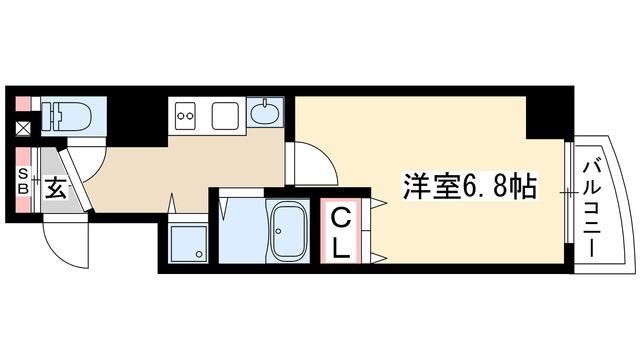 プレサンス覚王山D-STYLEII(1K/7階)の間取り写真