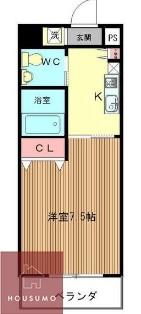 地下鉄御堂筋線 西中島南方駅 徒歩5分 9階建 築25年(1K/4階)の間取り写真