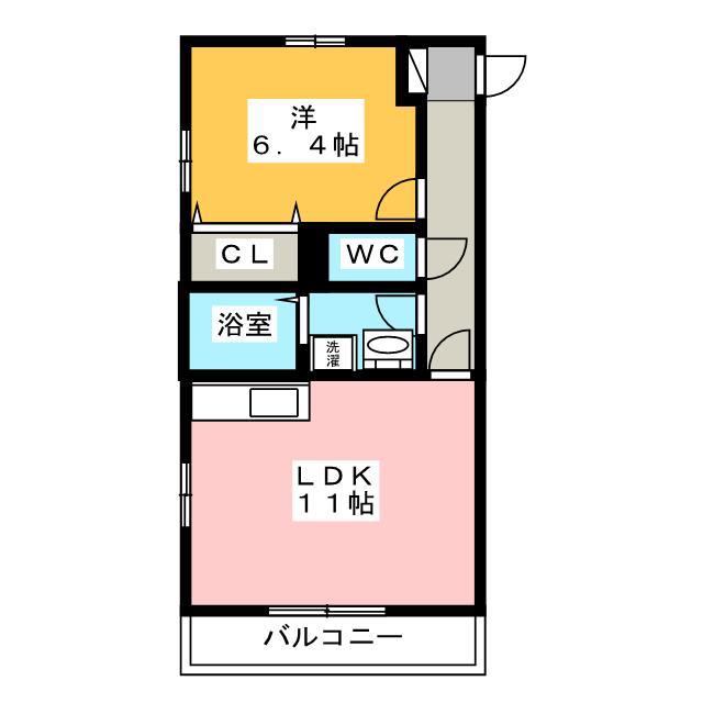 ミクアルト(1LDK/3階)の間取り写真