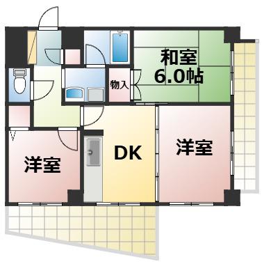 第一玉造(3DK/5階)の間取り写真