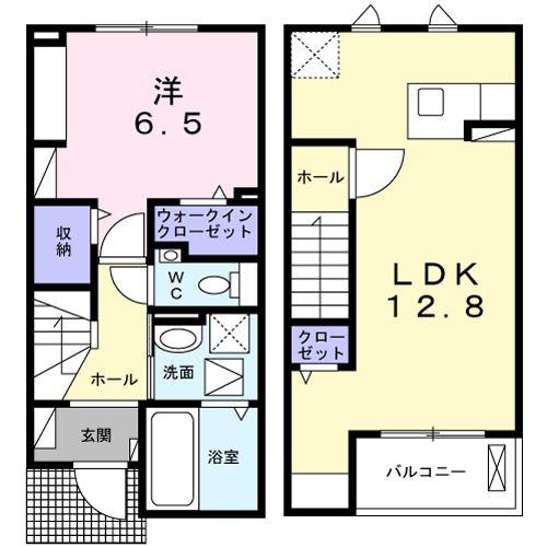 ラ ペ フランII(1LDK/1階)の間取り写真