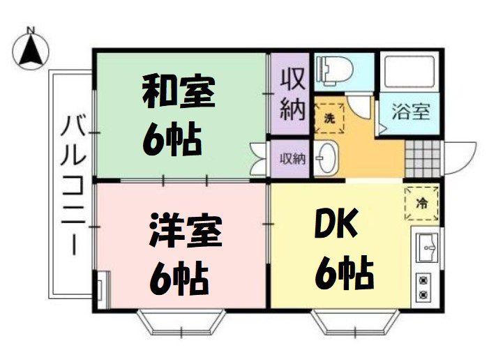 エクセレンス第一(2DK/2階)の間取り写真