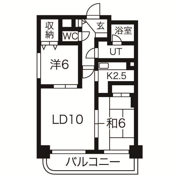 ノーザンコート21(2LDK/5階)の間取り写真