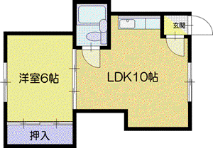 ニューパークヒルハウス(1LDK/2階)の間取り写真