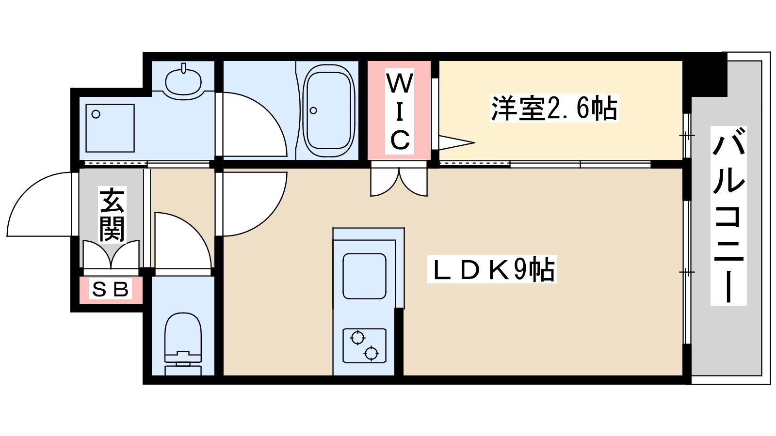ブランシエスタ南吹田パークサイド(1LDK/5階)の間取り写真