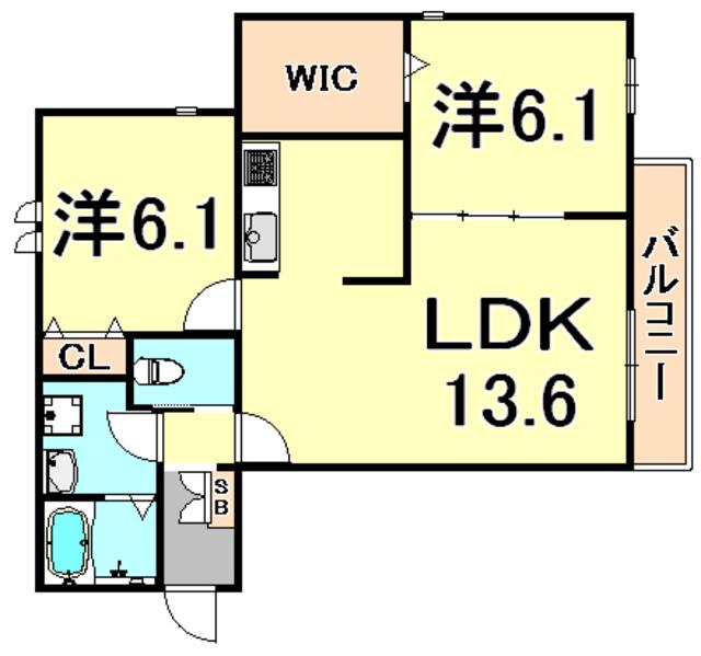 マルセイユコート(2LDK/1階)の間取り写真